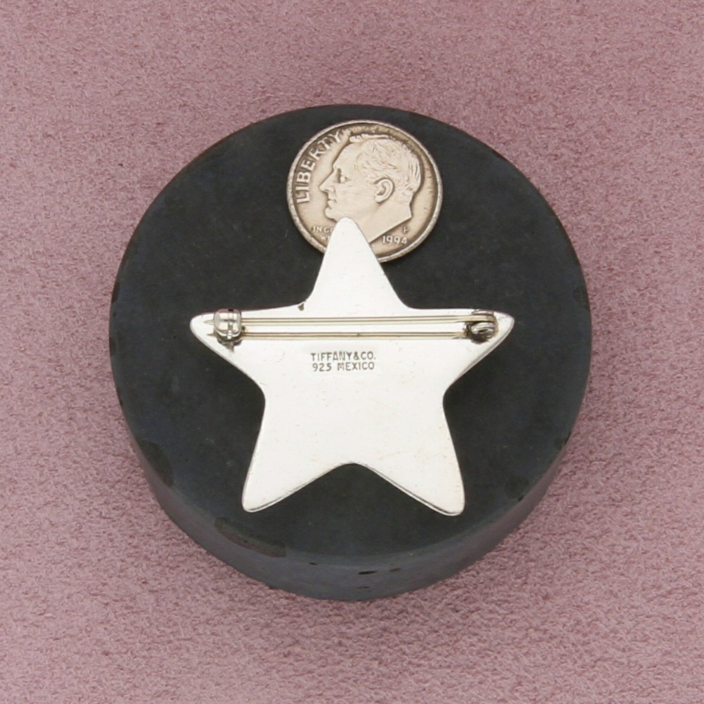 tiffany & co sterling silver vintage puffy star brooch