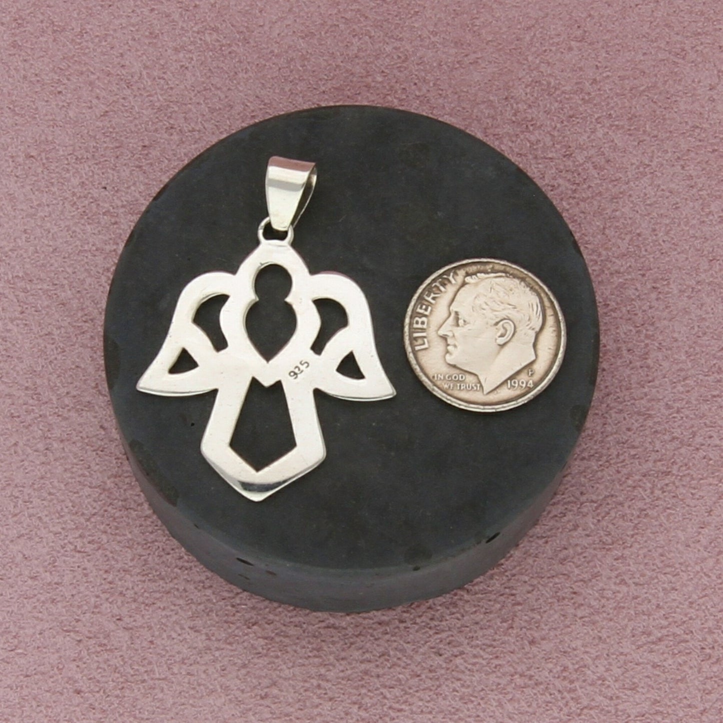 sterling silver guardian angel pendant