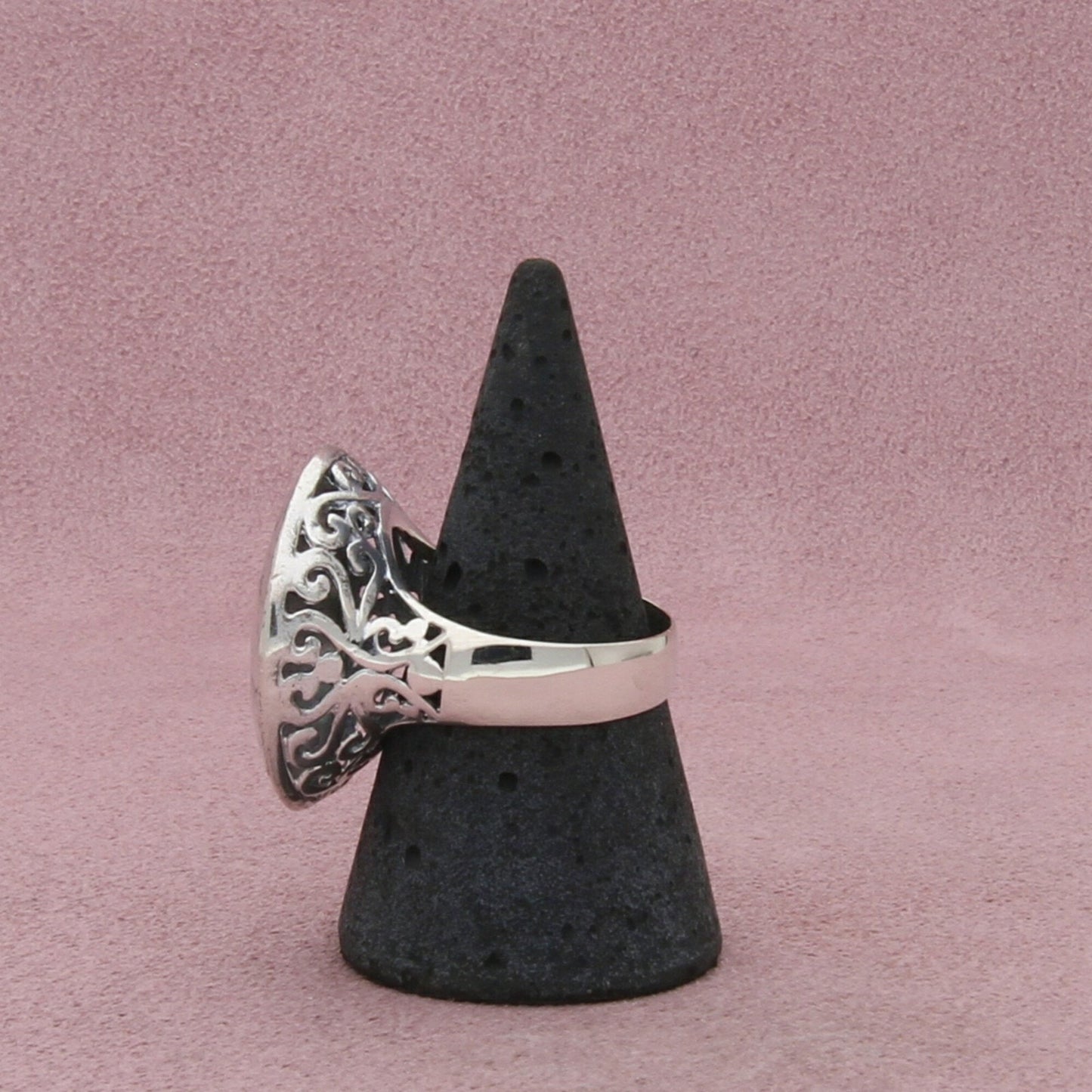 sterling silver chunky hammered scroll ring size 9.25