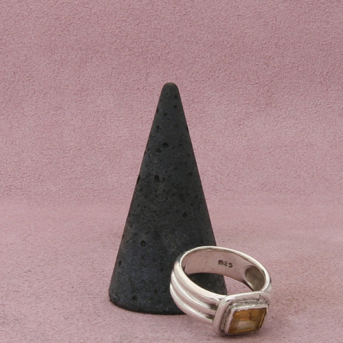 sterling silver vintage east west citrine ring size 6.5