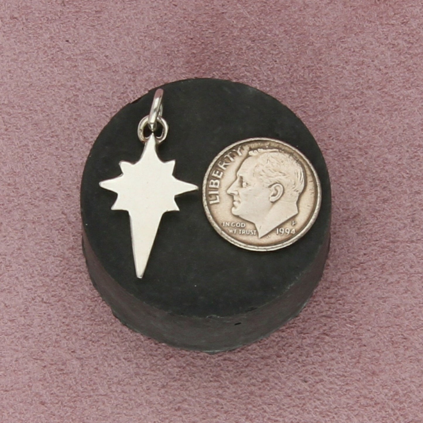 sterling silver vintage star of bethlehem christmas north star charm pendant