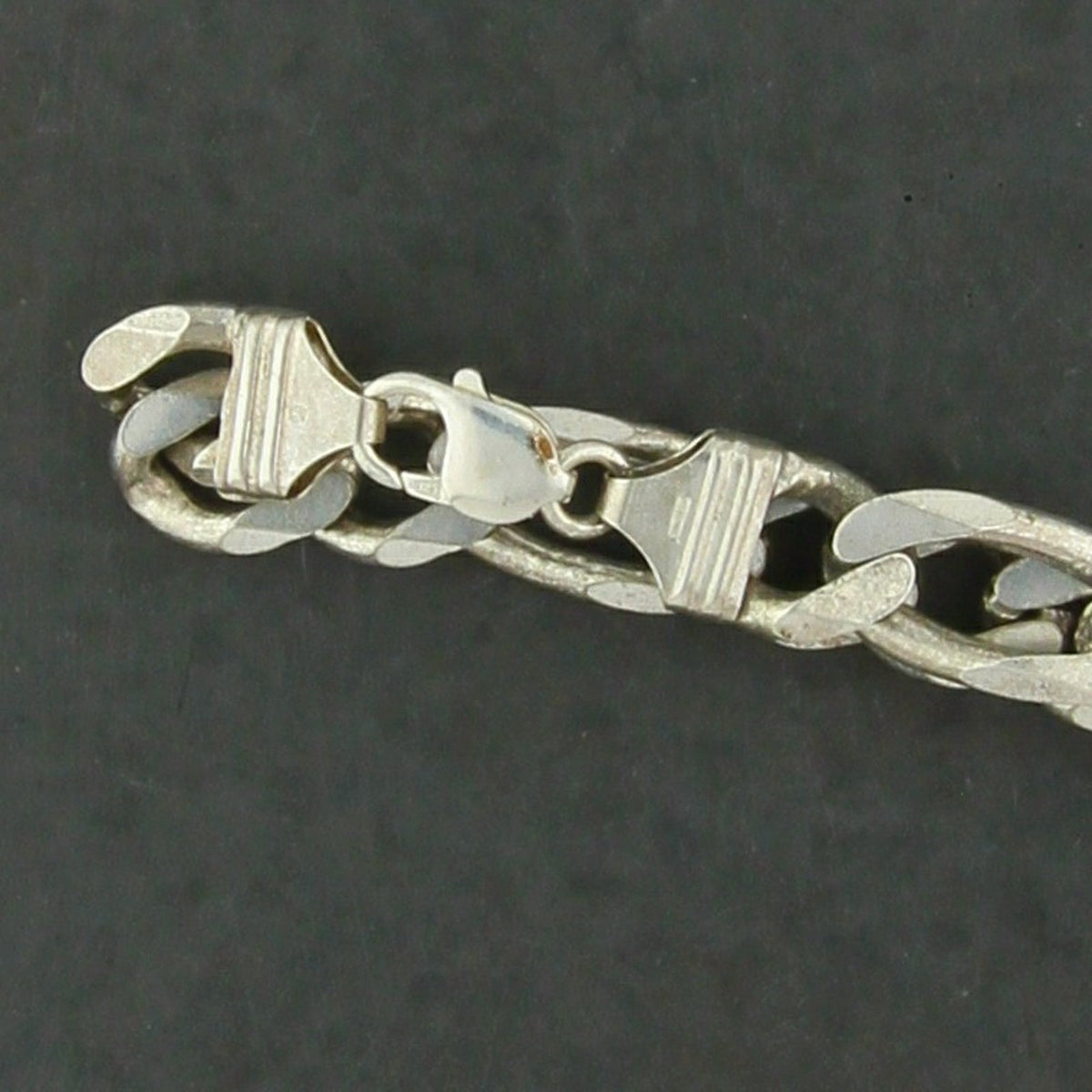 Sterling Silver Vintage Men's 12mm Flat Figaro Link Chain Necklace Size 21.5in