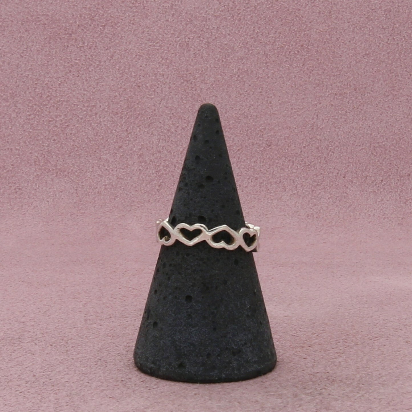 sterling silver hearts band ring size 6