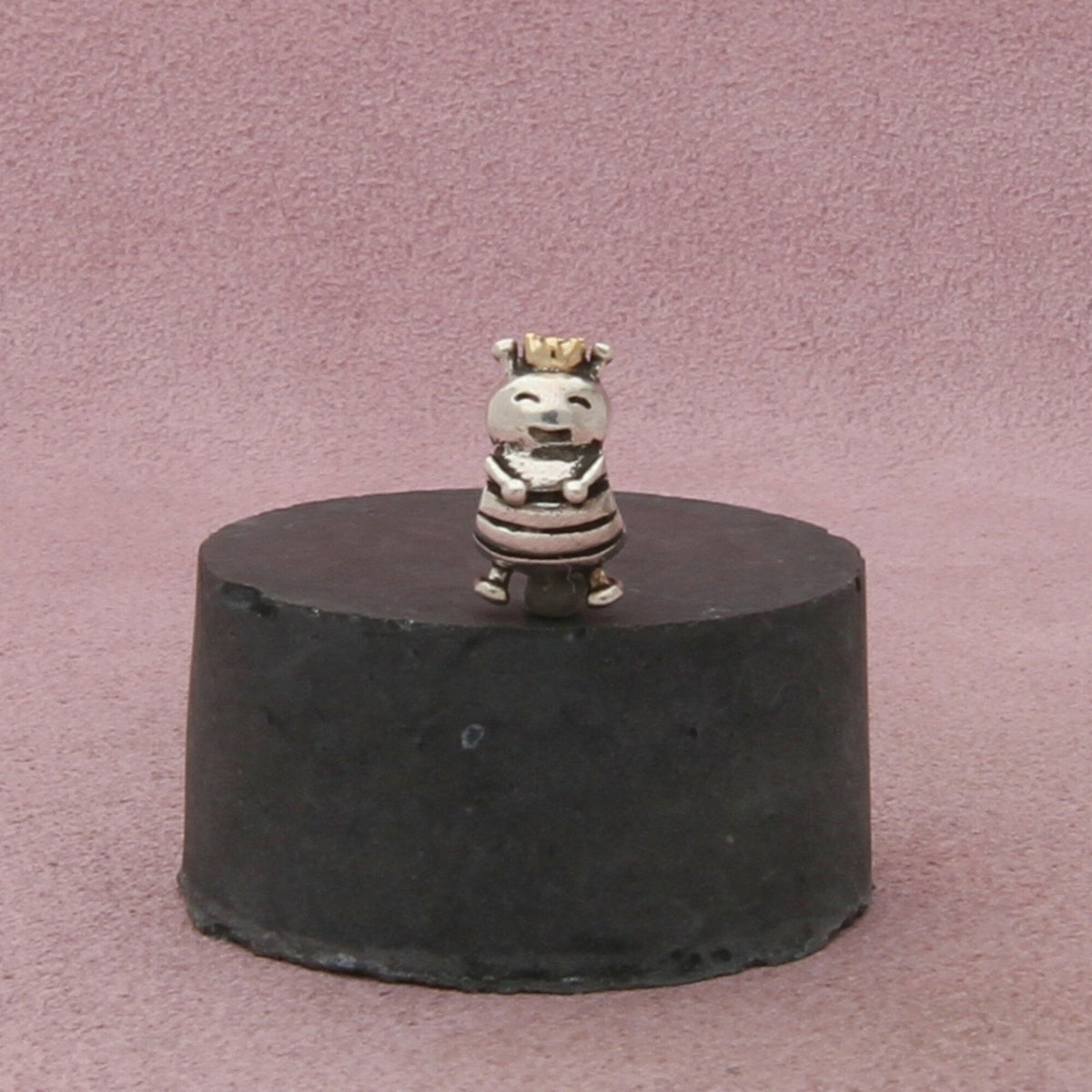 pandora sterling silver & 14k gold authentic queen bee bead (790227) charm