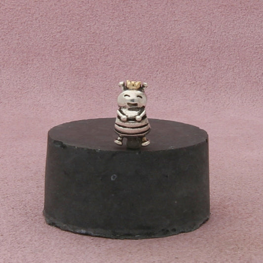 pandora sterling silver & 14k gold authentic queen bee bead (790227) charm