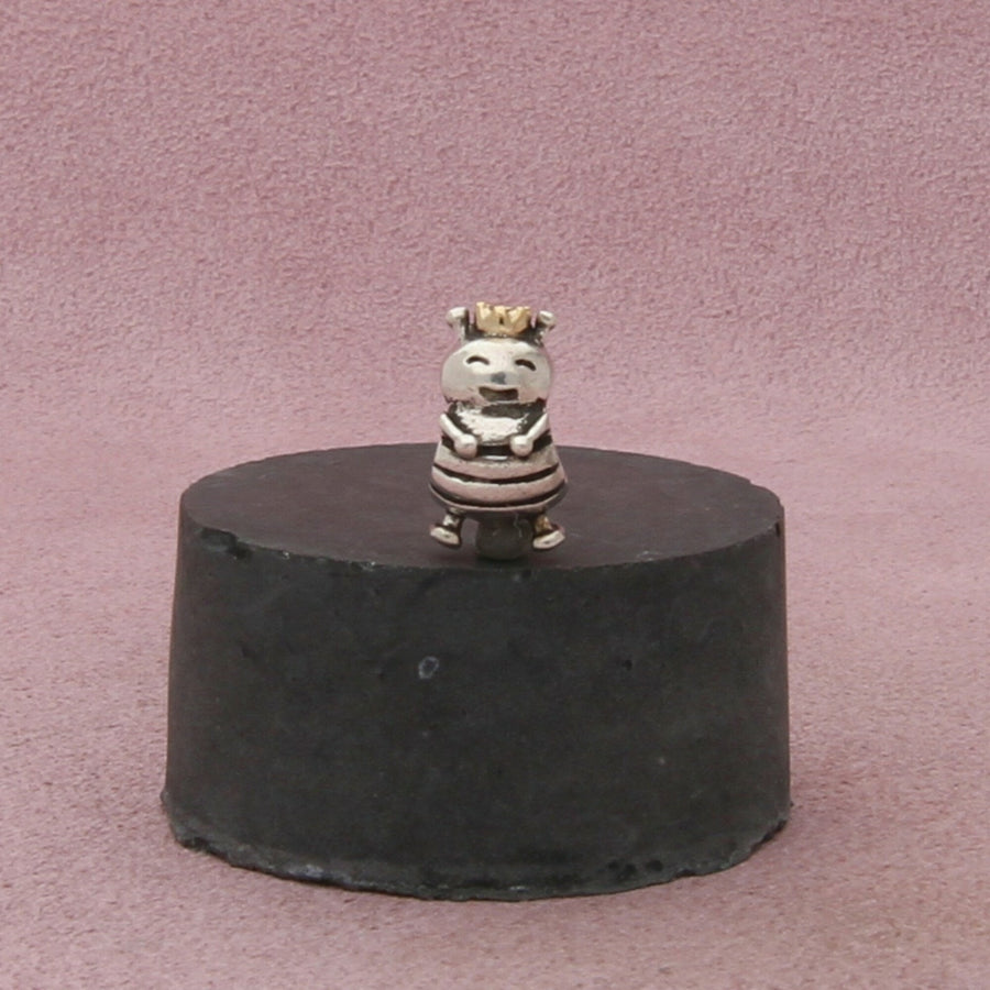 pandora sterling silver & 14k gold authentic queen bee bead (790227) charm