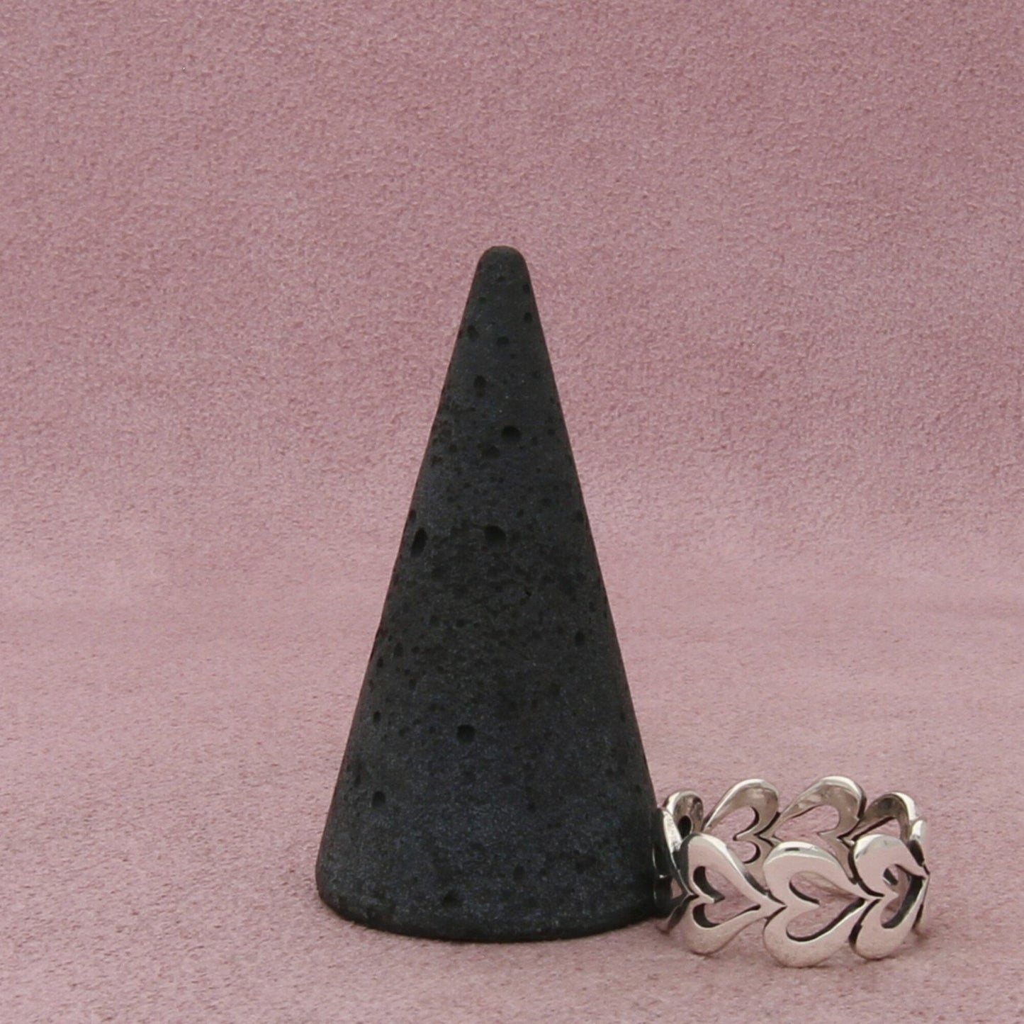 sterling silver 10mm band or hearts ring size 7.5