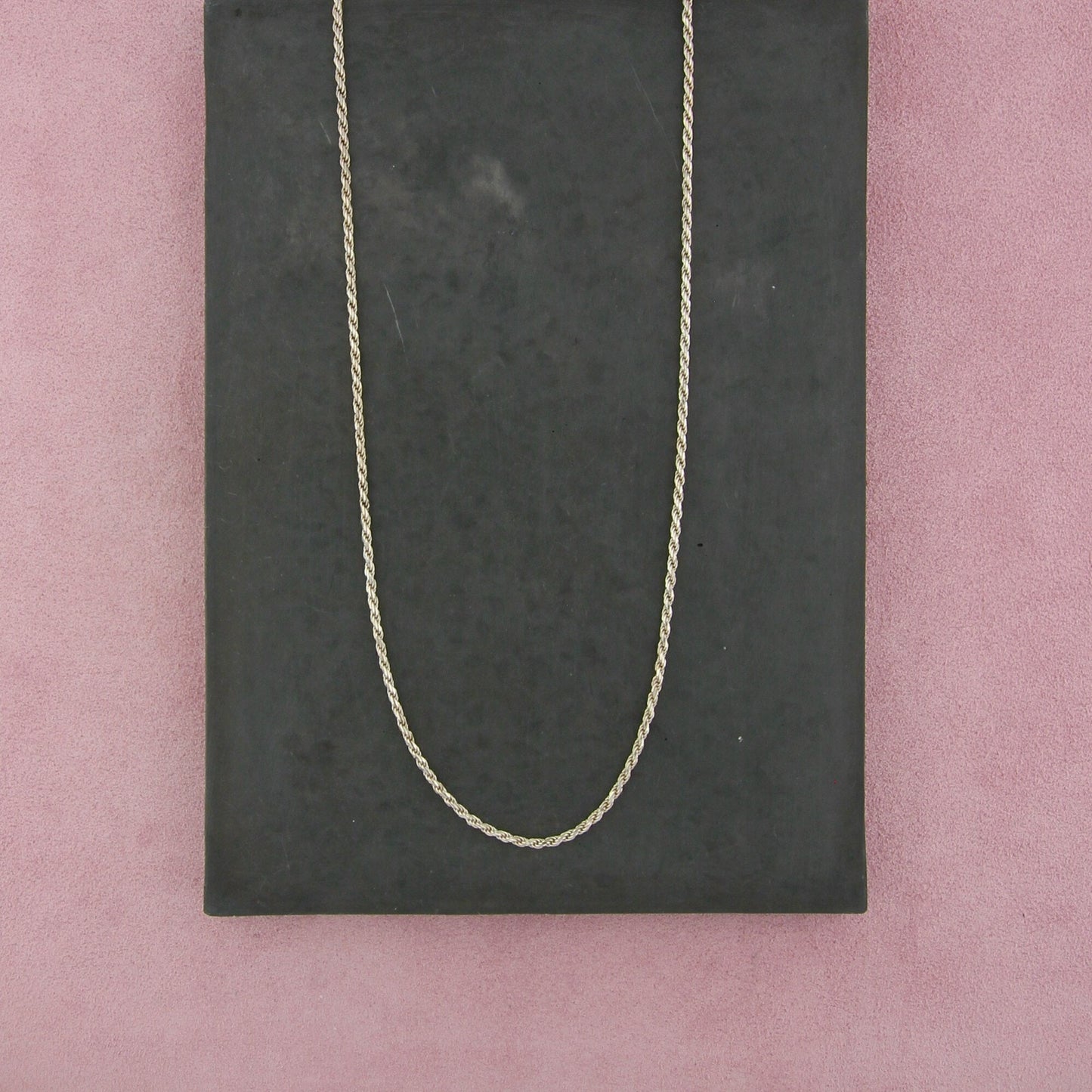 sterling silver 2mm rope chain necklace size 30in