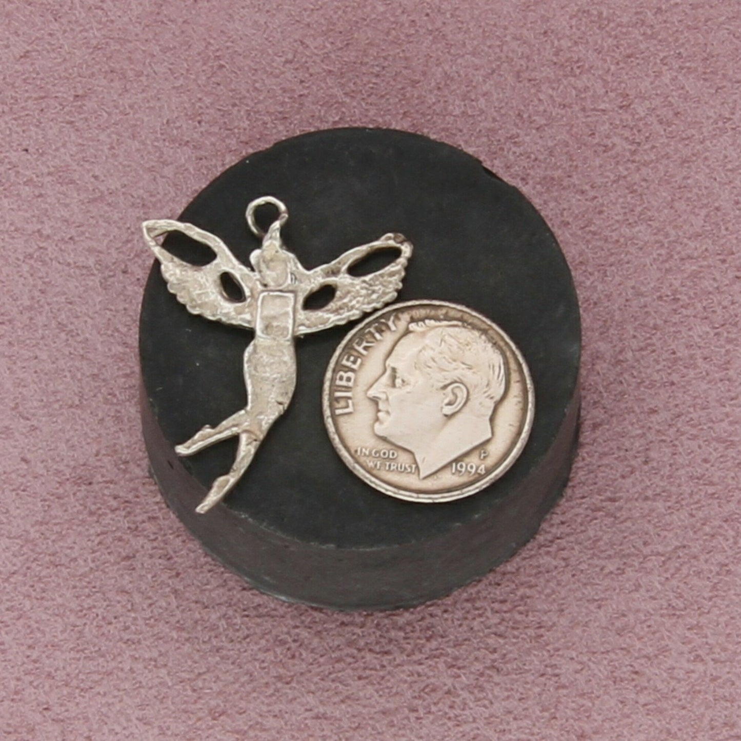 sterling silver vintage magical fairy pendant