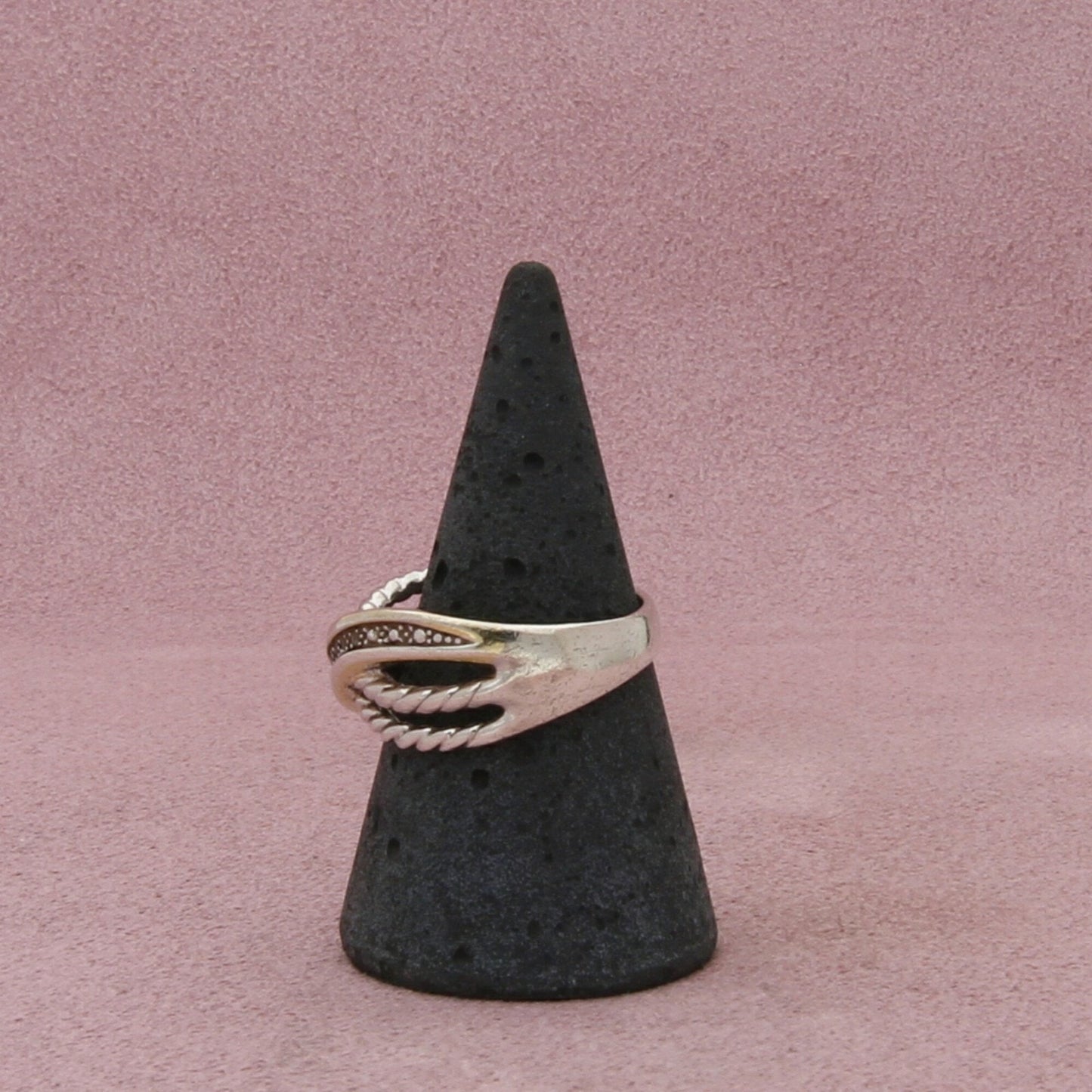 sterling silver diamond accent crossover band ring size 9