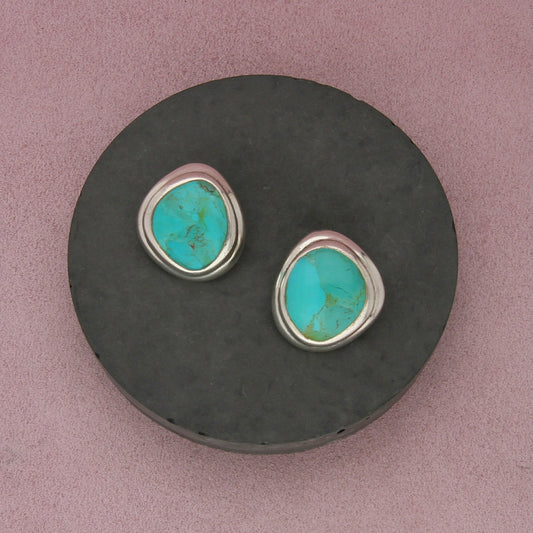 barse sterling silver southwestern turquoise clip-on earrings