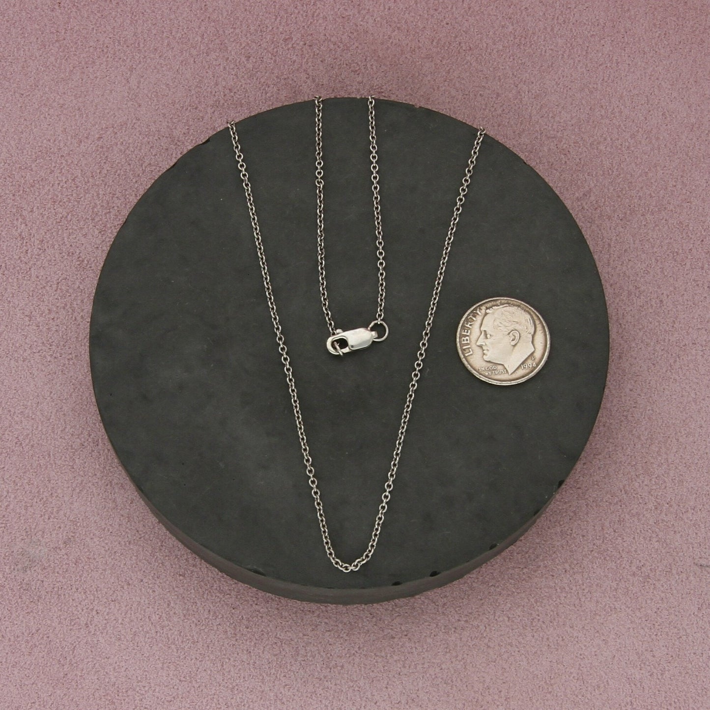 sterling silver 1mm cable chain necklace size 18in