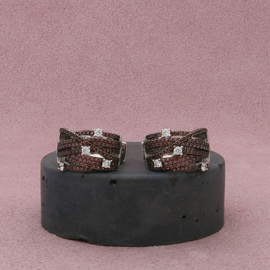sterling silver round-cut cz huggie hoop earrings