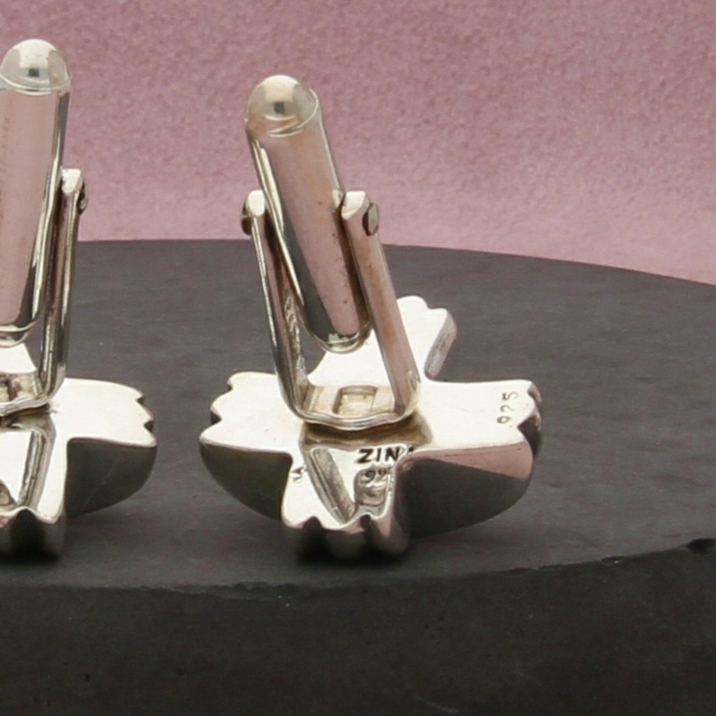 sterling silver vintage notched x cufflinks