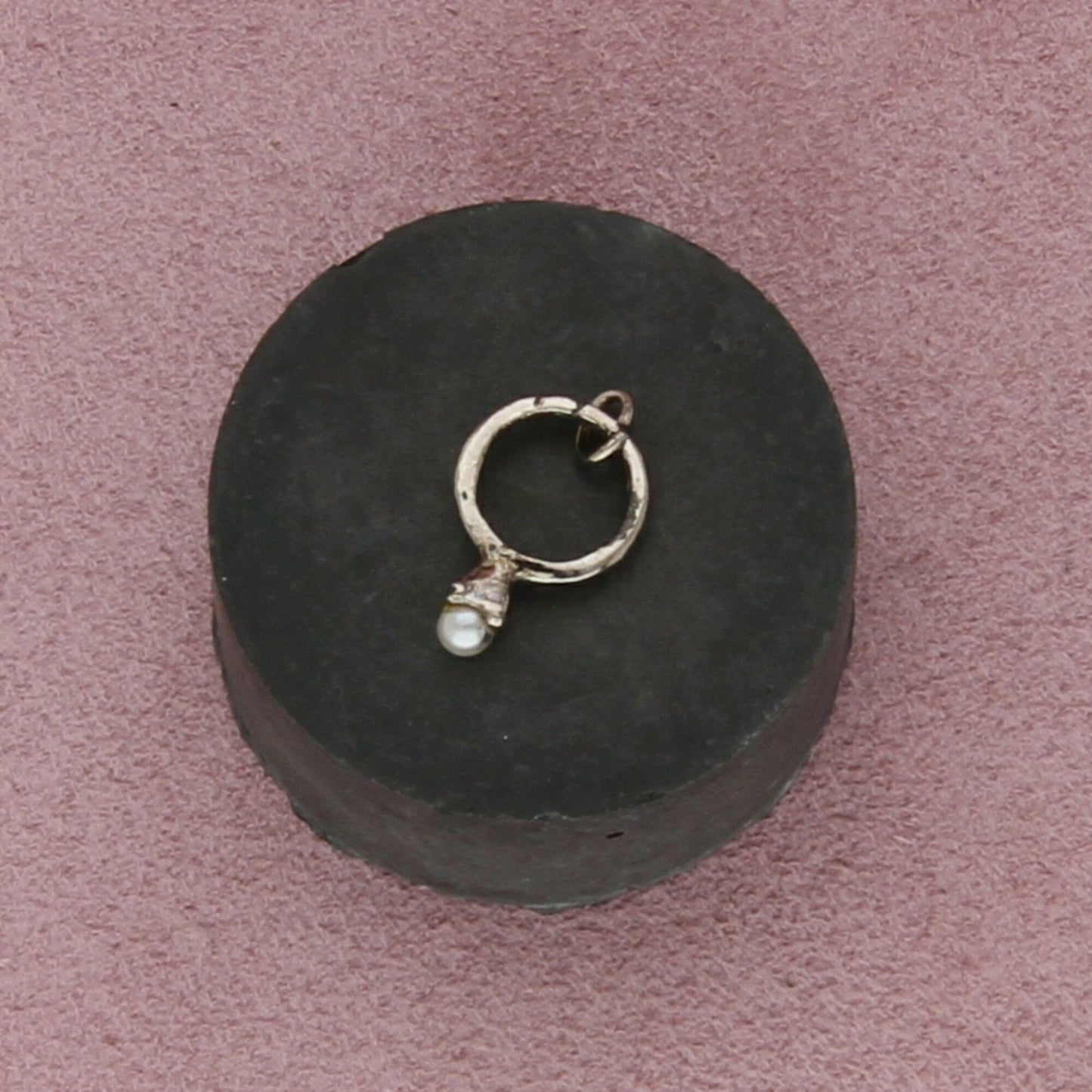 sterling silver vintage pearl ring charm pendant