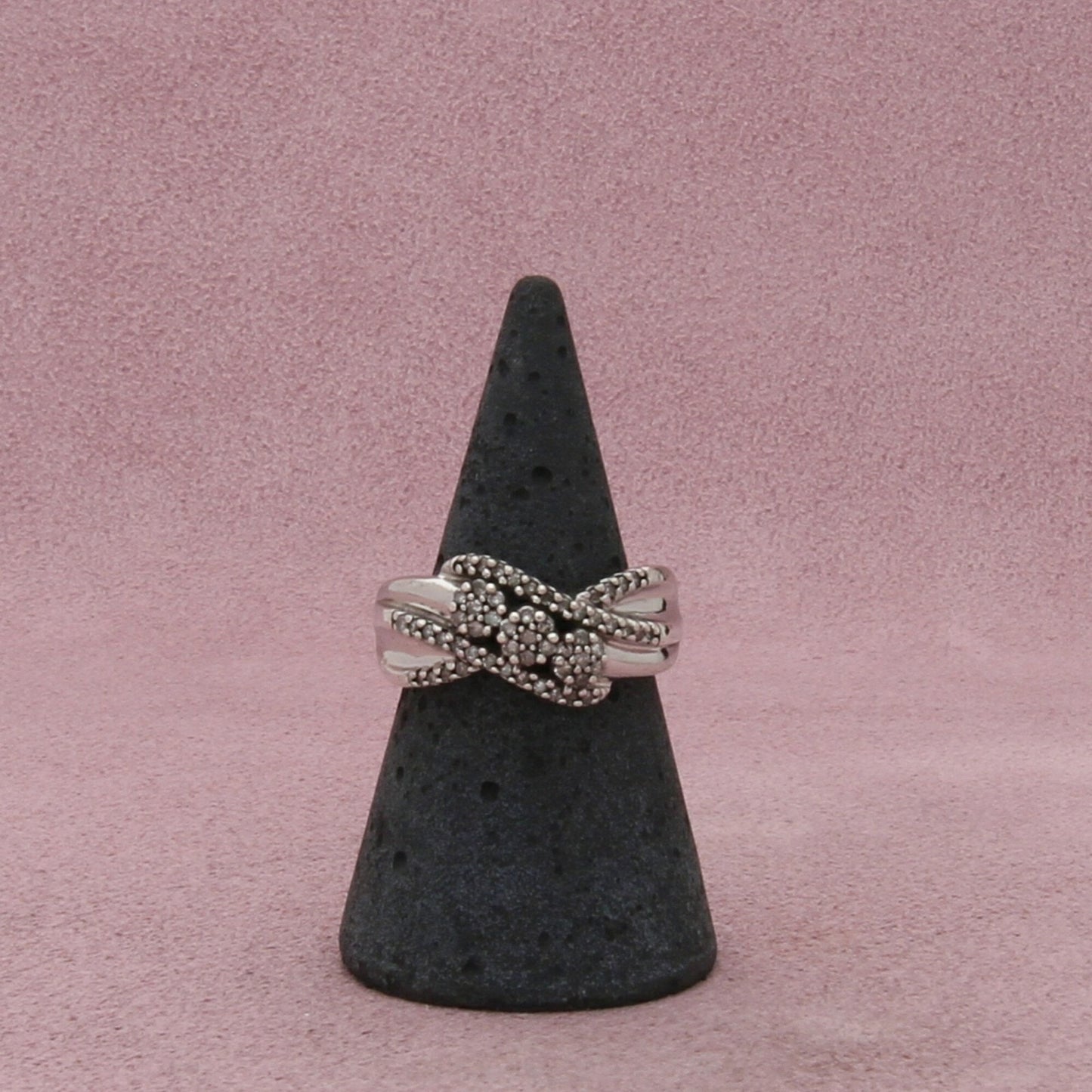 zales sterling silver diamond crossover ring size 6.5