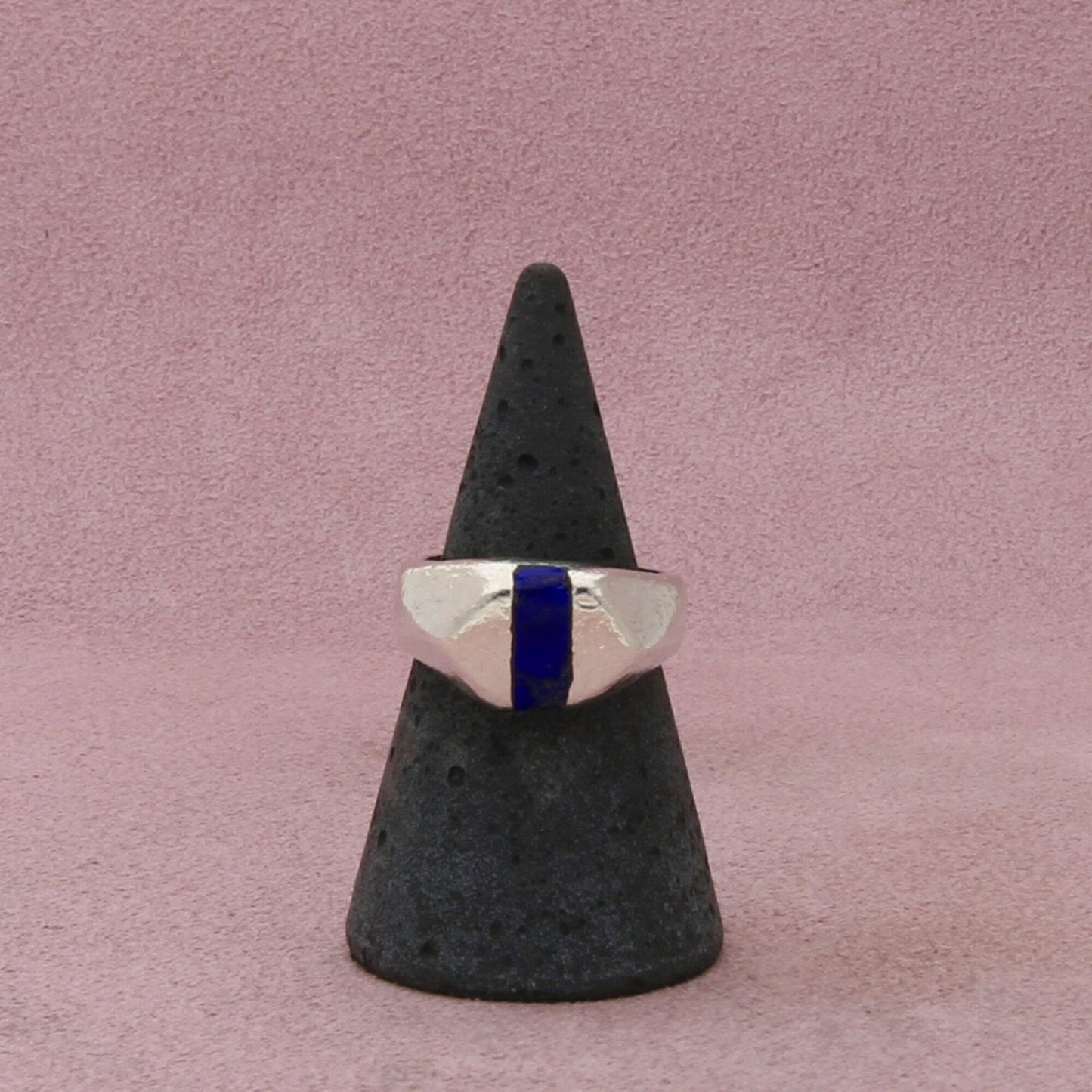 taxco mexico sterling silver vintage lapis lazuli signet style ring size 6