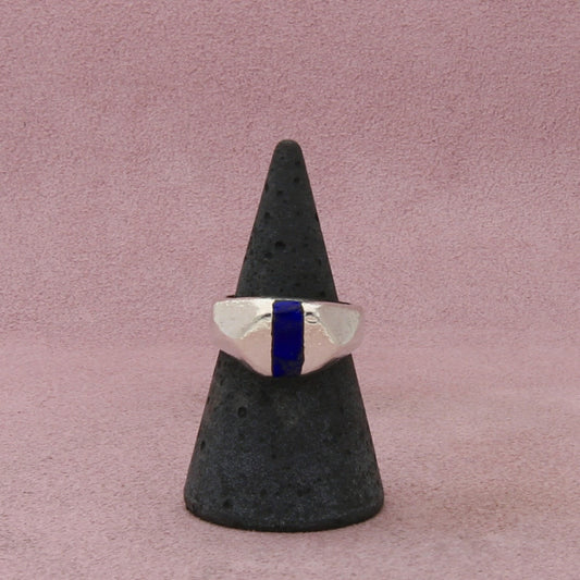 taxco mexico sterling silver vintage lapis lazuli signet style ring size 6