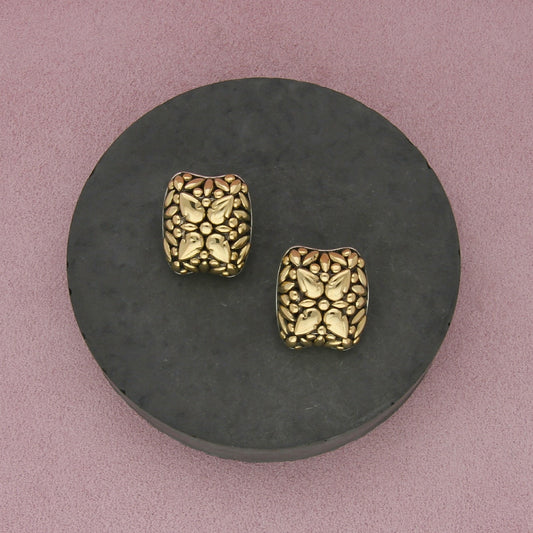 john hardy sterling silver & 18k gold jaisalmer collection omega back earrings