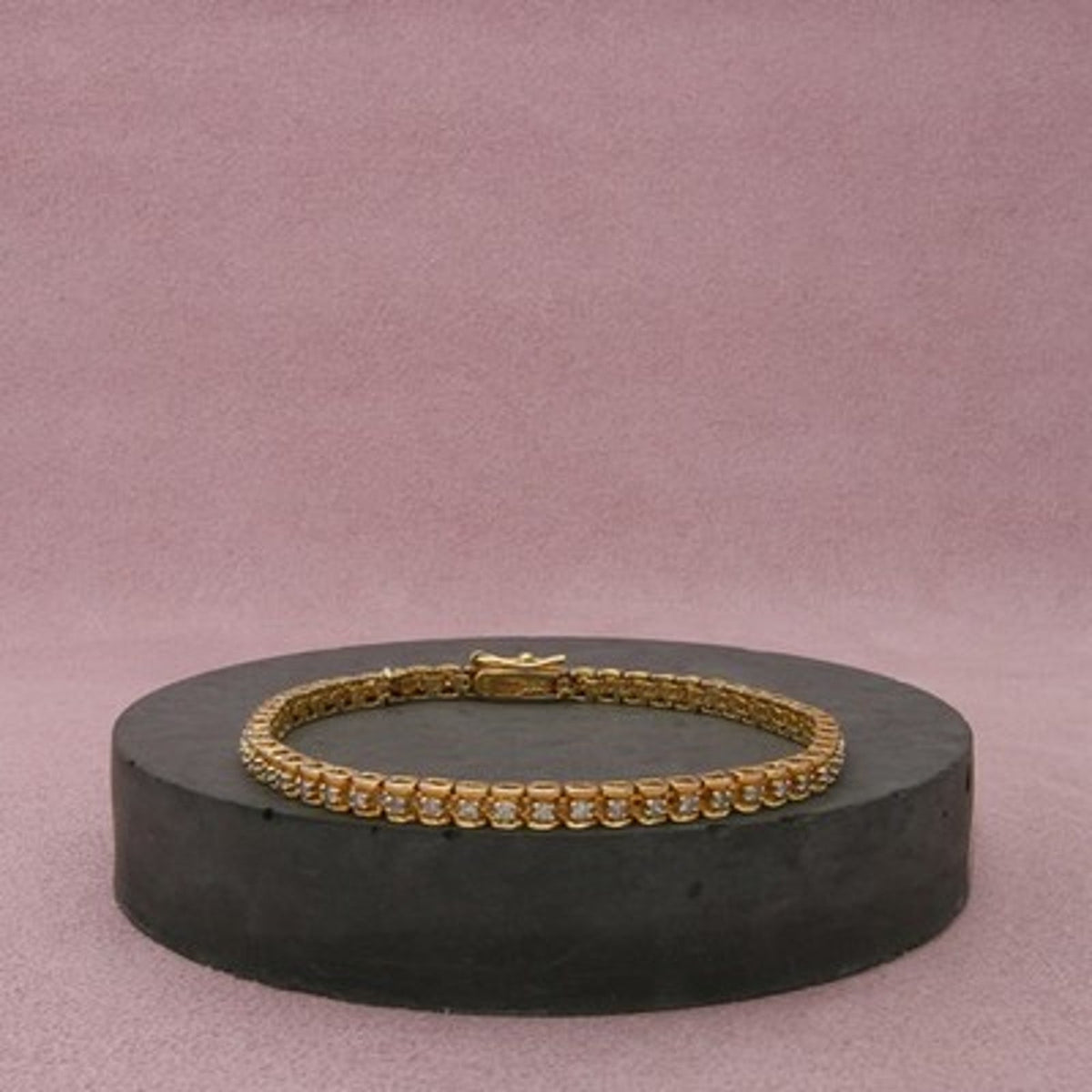 Victoria Townsend Sterling Silver Gold Plate Diamond Bracelet Size 6.75in