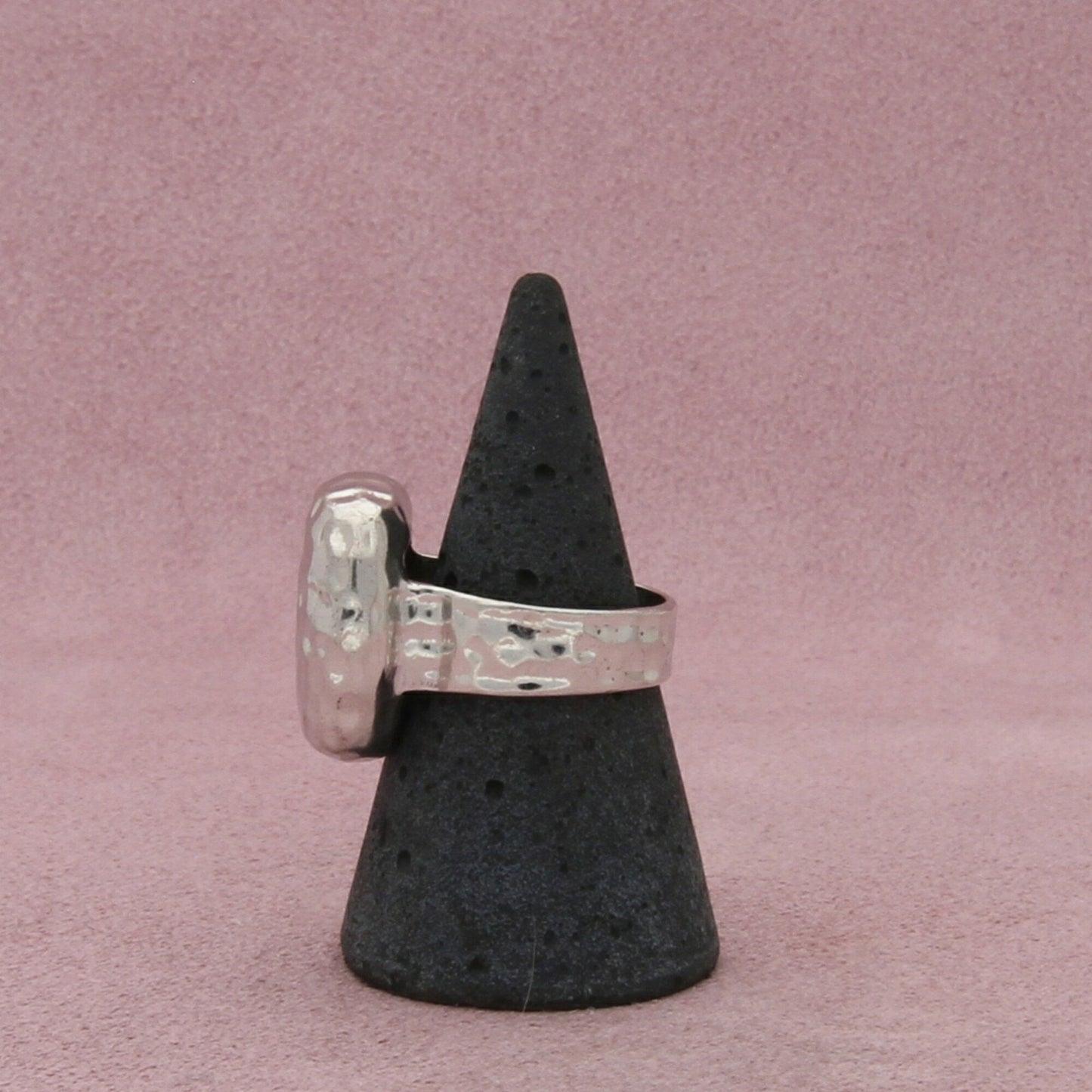 sterling silver hammered square ring size 7.5