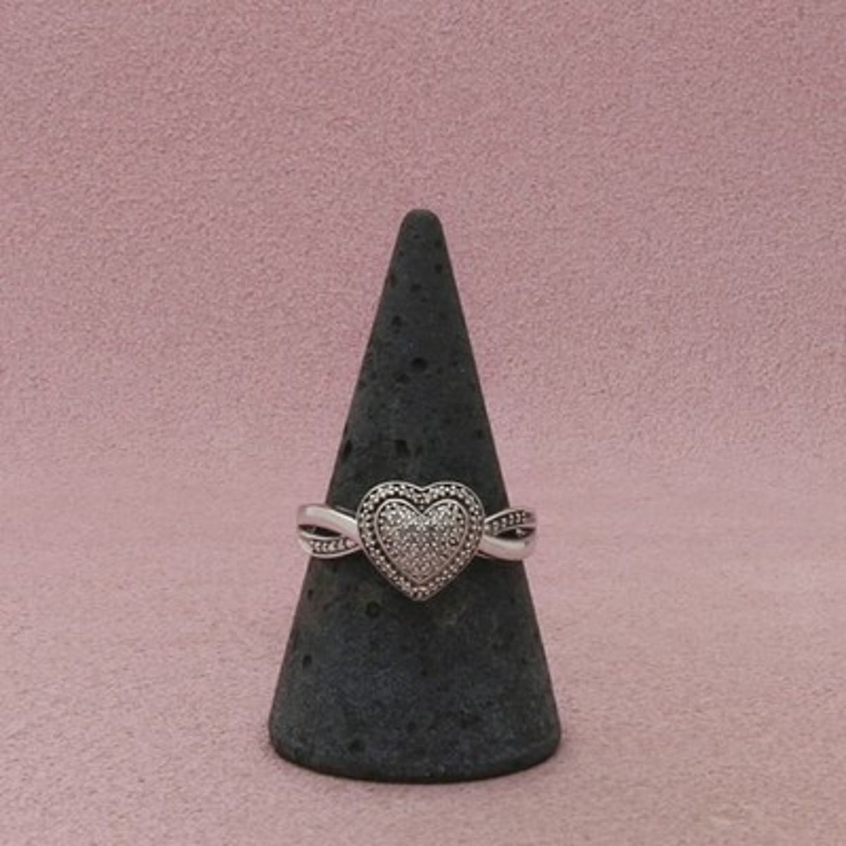 Zales Sterling Silver Diamond Heart Cluster Twisted Promise Ring Size 9