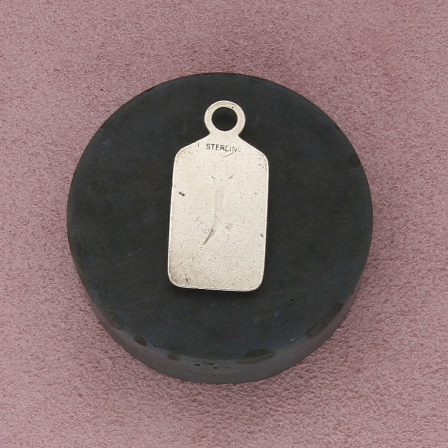 fred harvey era sterling silver vintage turquoise dog tag pendant