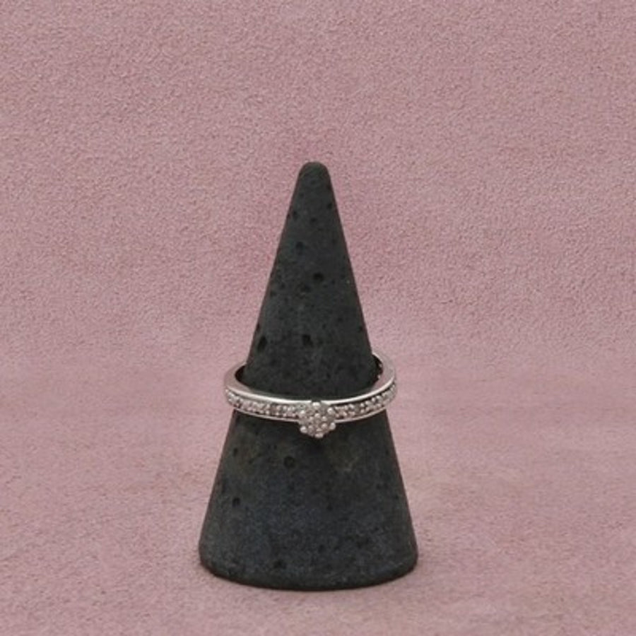 Bradford Exchange Sterling Silver Diamond Cluster Promise Ring Size 7.5