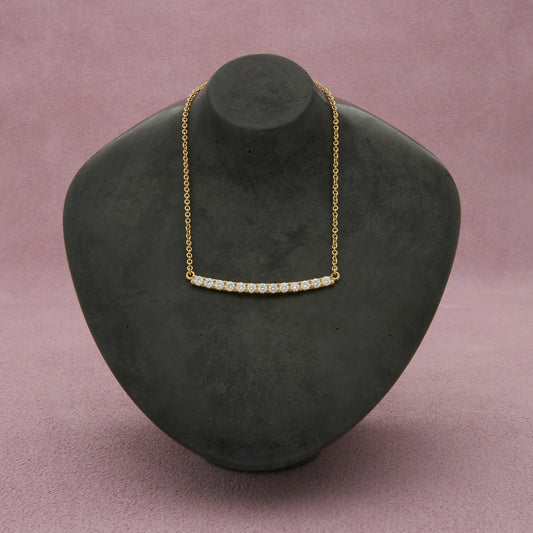 bony levy 18k yellow gold 0.42 ct diamond bar necklace size 17-19in