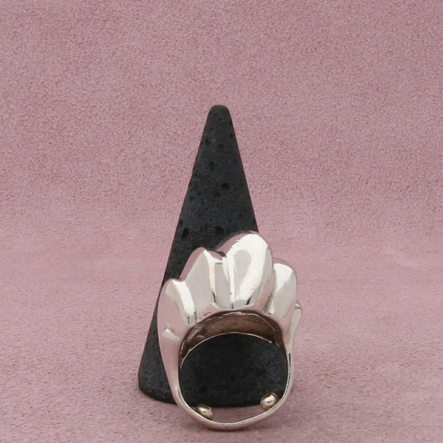 sterling silver vintage chunky scalloped dome ring size 5.5