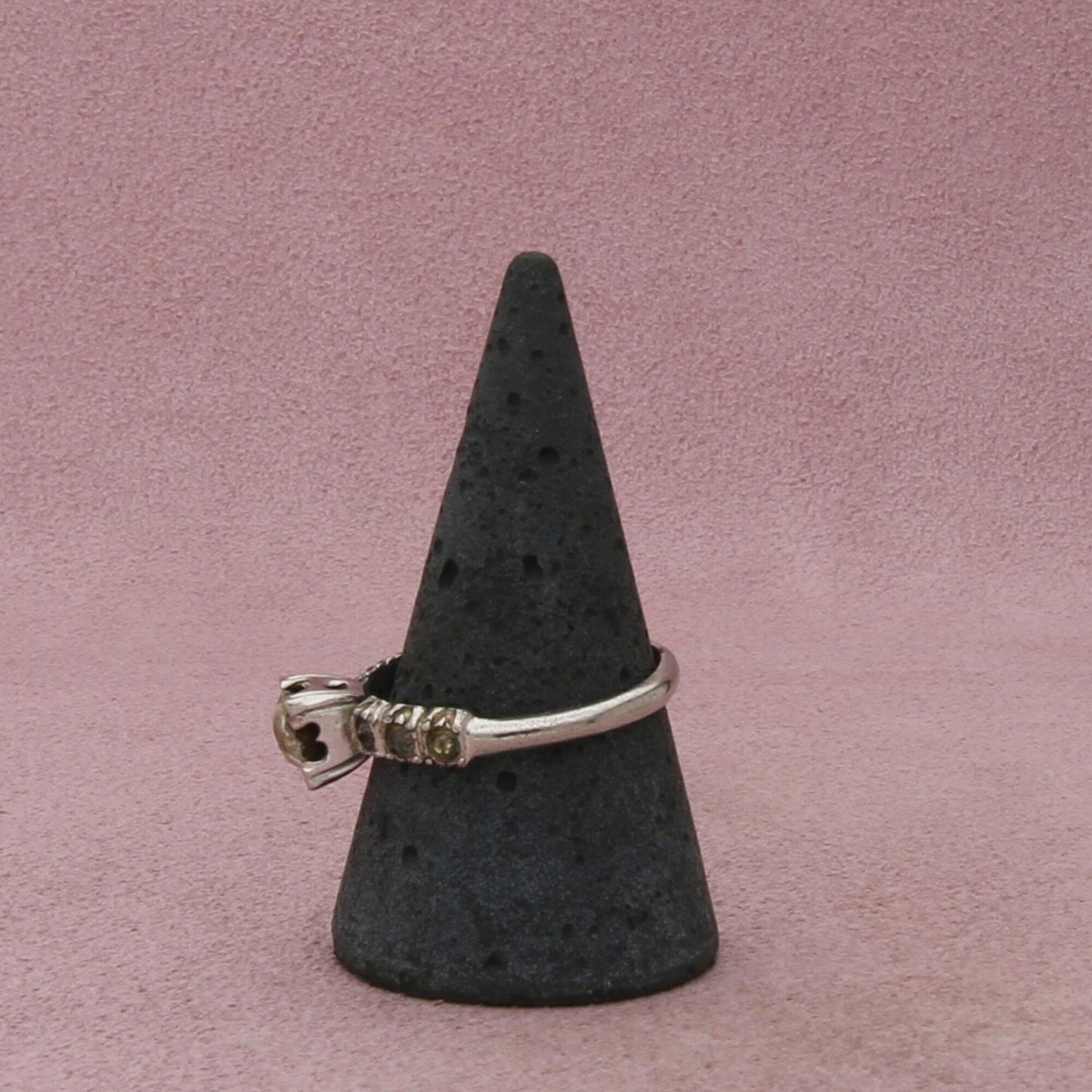 sterling silver vintage paste stone engagement ring size 10