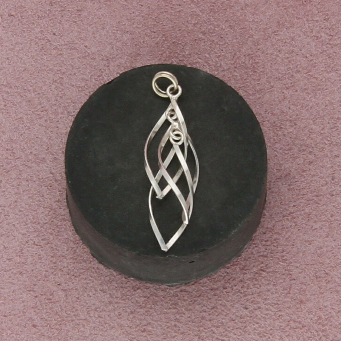 sterling silver twisted drop pendant