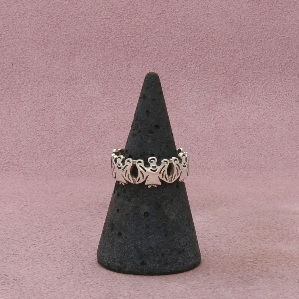 sterling silver guardian angels band ring size 6.25