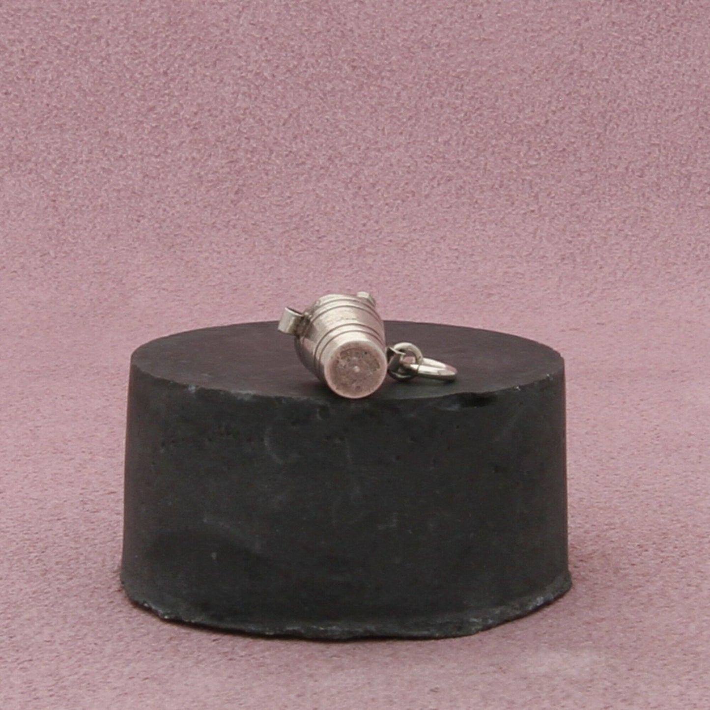 sterling silver vintage 3d champagne in bucket charm pendant