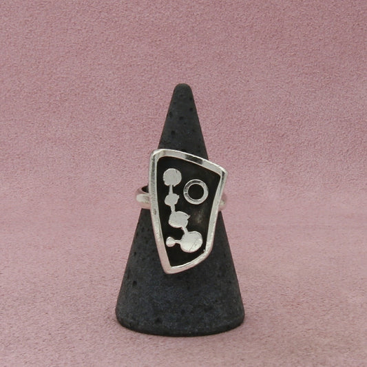 sterling silver vintage artisan crafted brutalist ring size 5.5