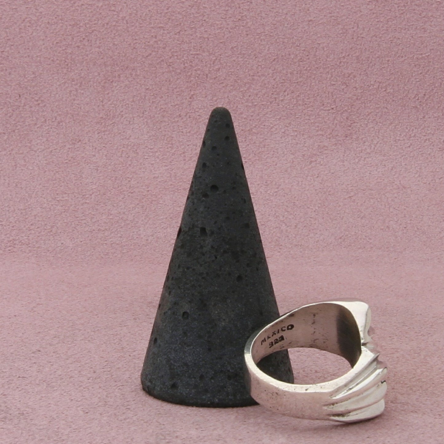 taxco mexico sterling silver vintage fluted dome ring size 7