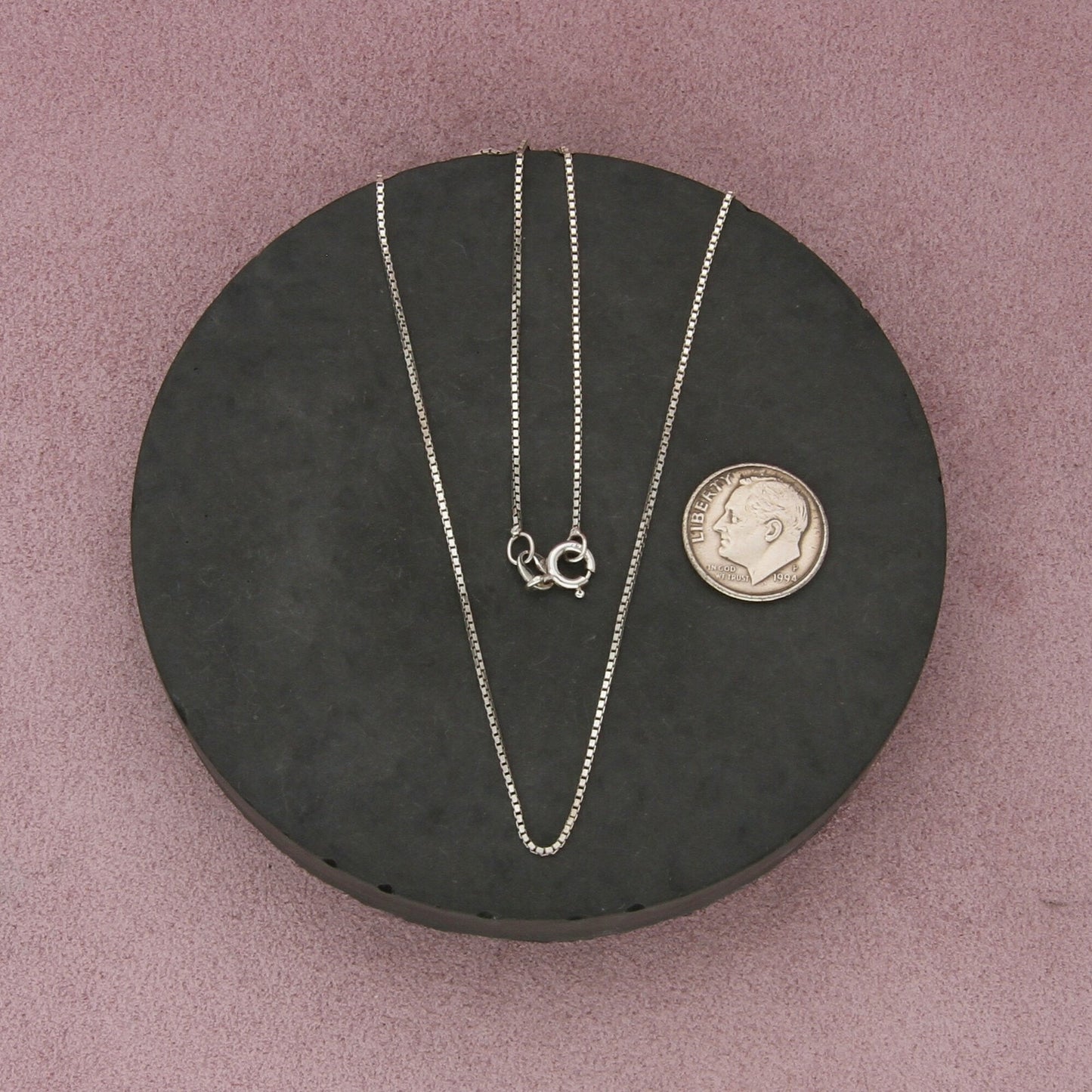 sterling silver italy 1mm box chain necklace size 24in