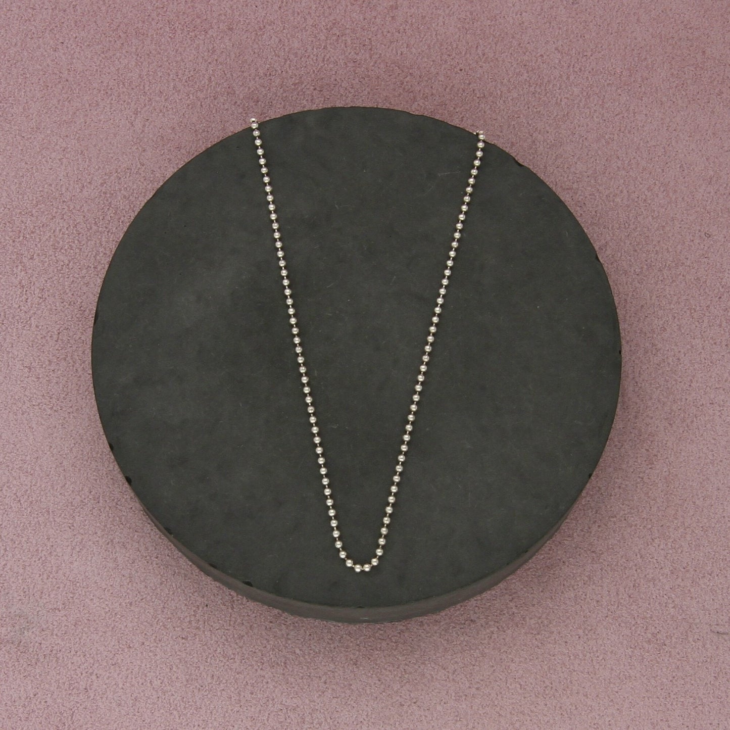 sterling silver 1mm bead chain necklace size 15.75in
