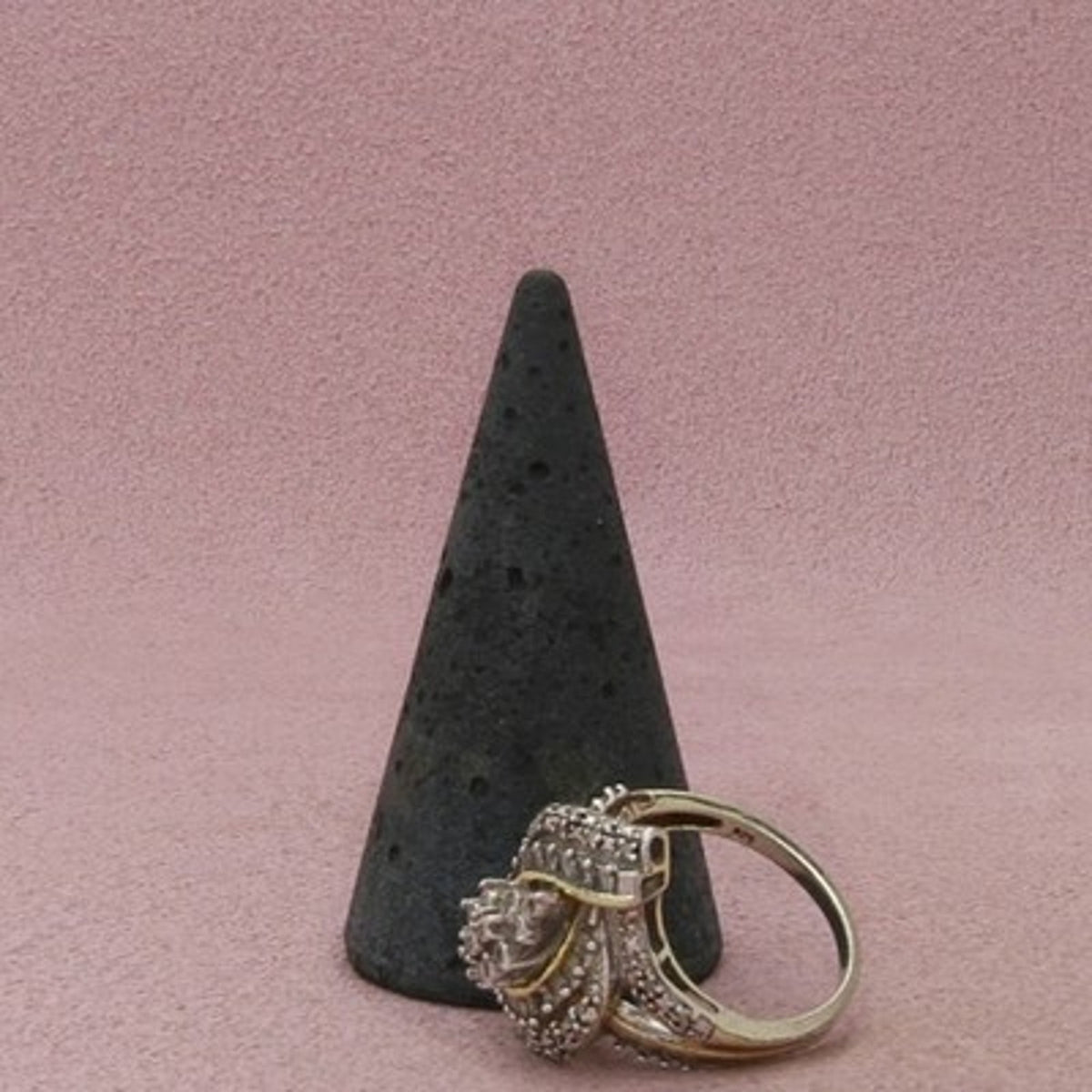 Kay Jewelers Sterling Silver Gold Plate Diamond Bypass Cluster Ring Size 6.75