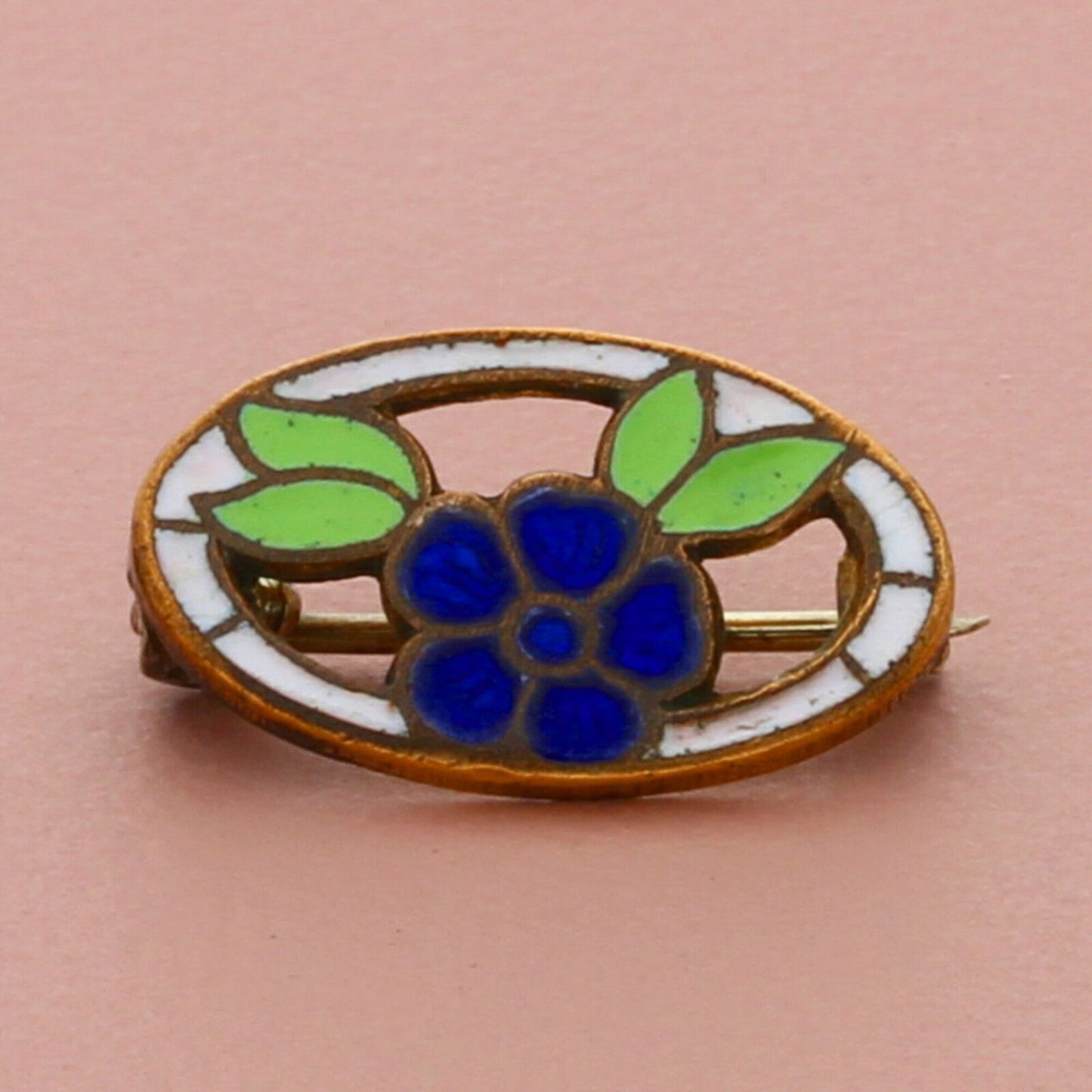 14k gold filled vintage cloisonne enamel tiny lapel pin brooch