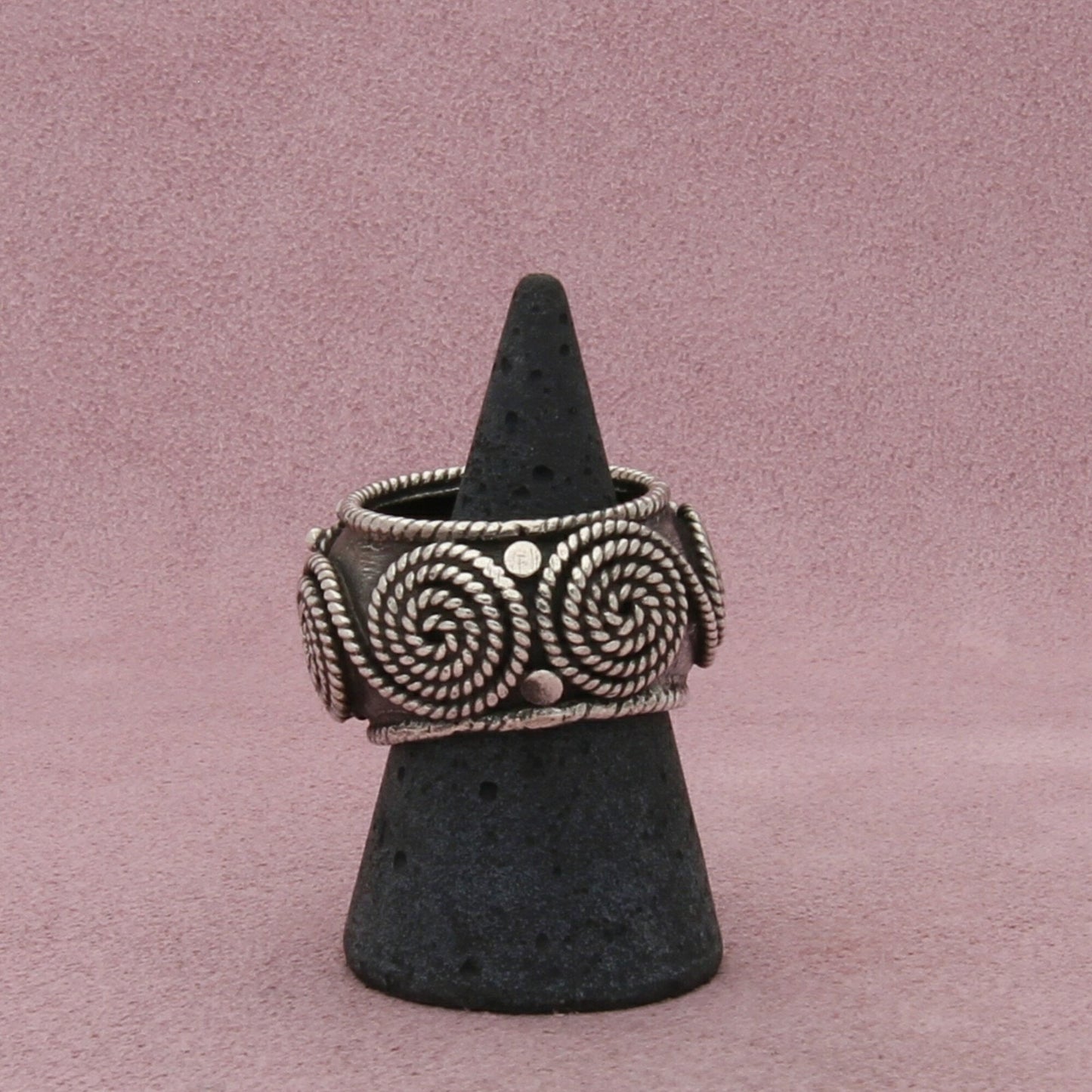 sterling silver vintage beaded & braided intricate dome ring size 9.5