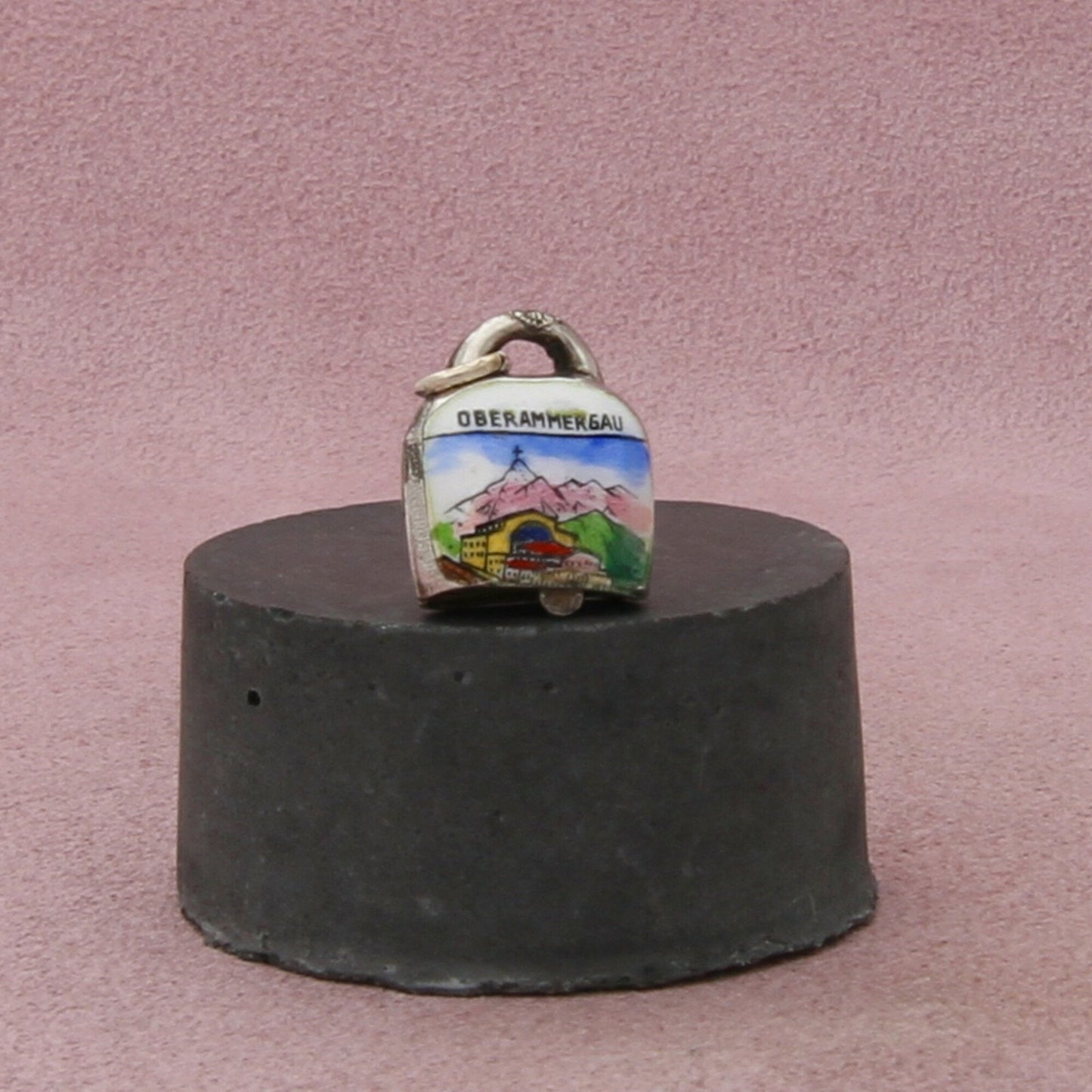 800 silver vintage oberammergau germany bell travel charm pendant