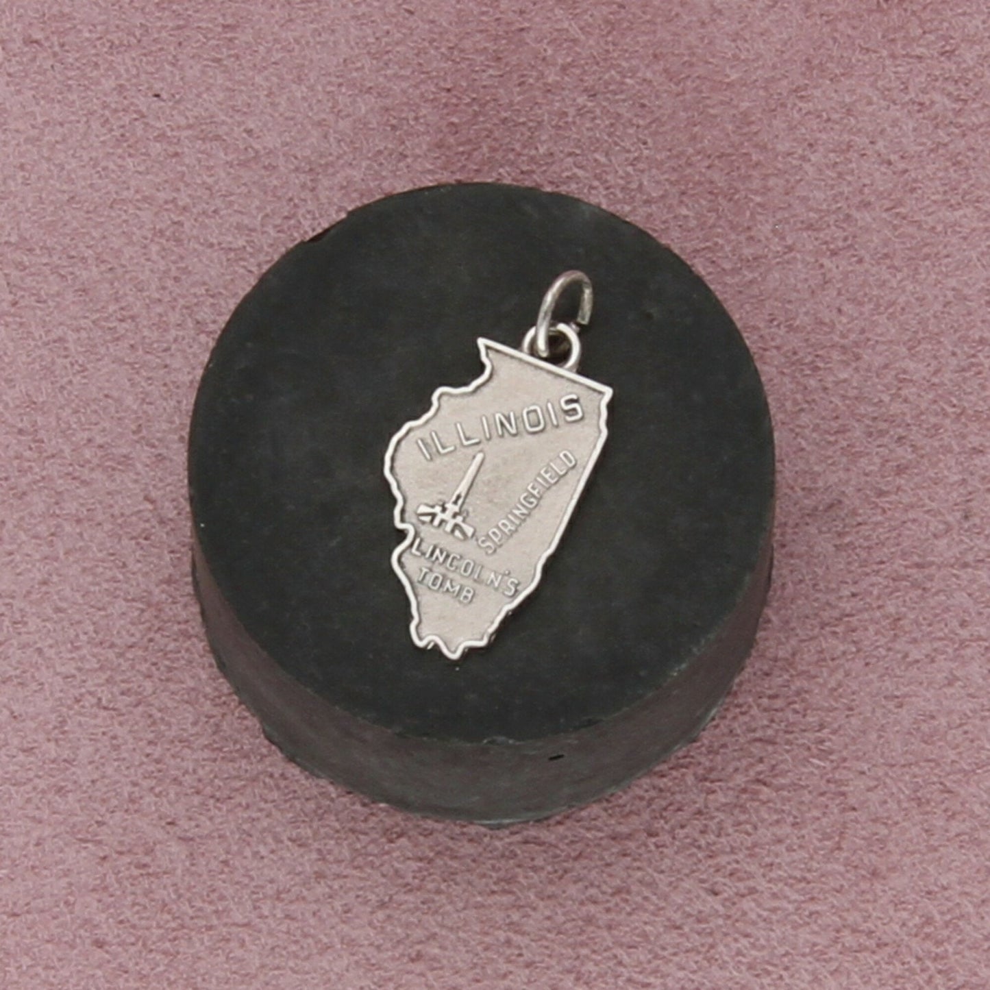 sterling silver vintage illinois state travel charm pendant