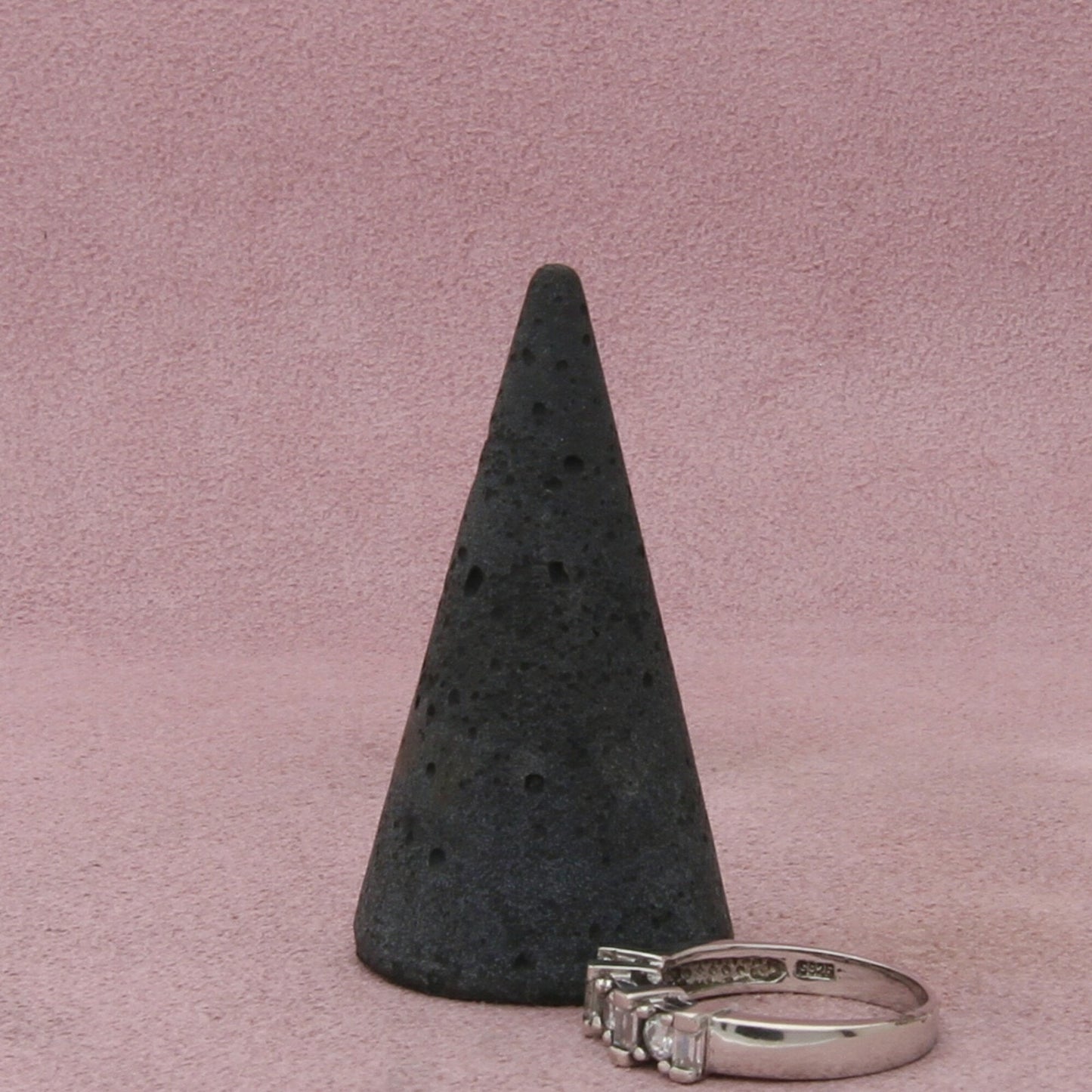 sterling silver baguette cz band ring size 7