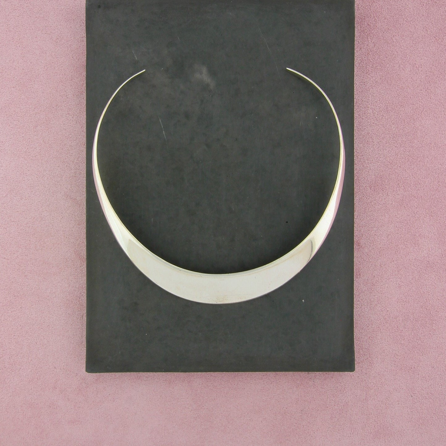 taxco mexico sterling silver vintage modernist collar necklace size 15in
