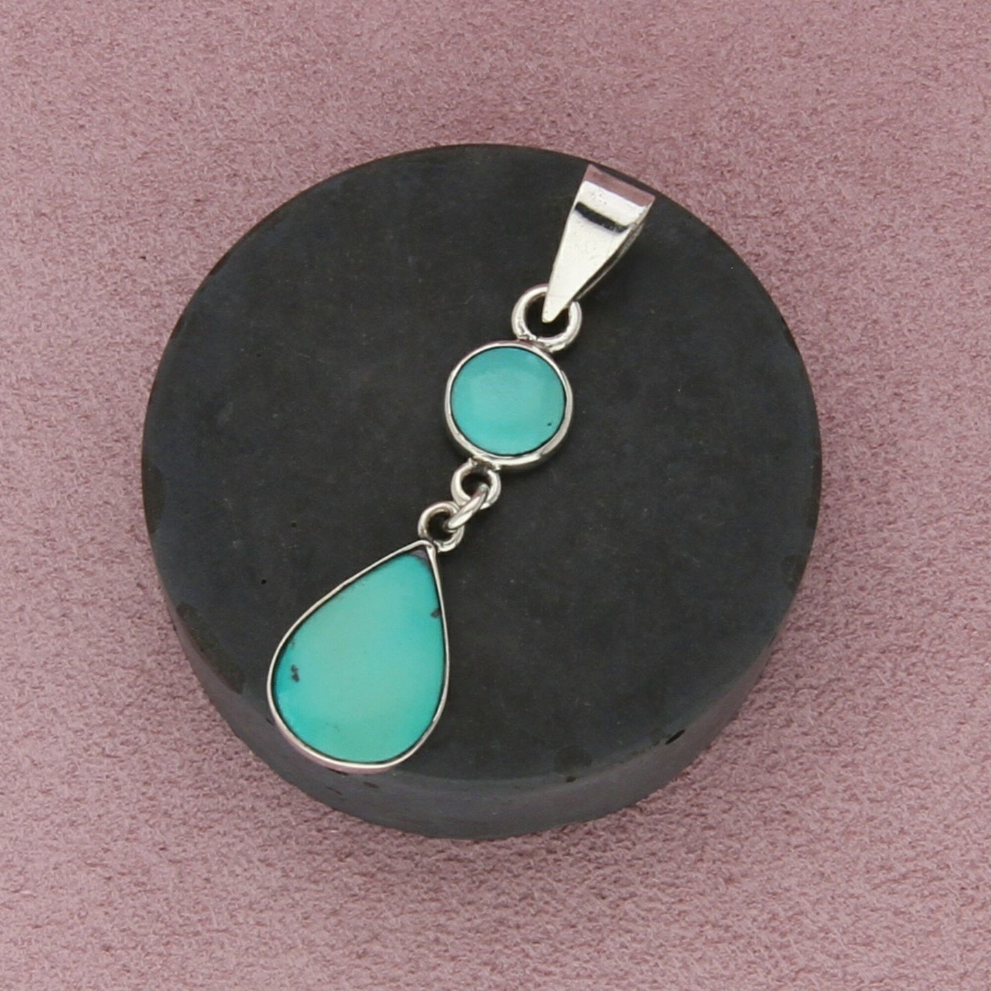 sterling silver turquoise drop pendant