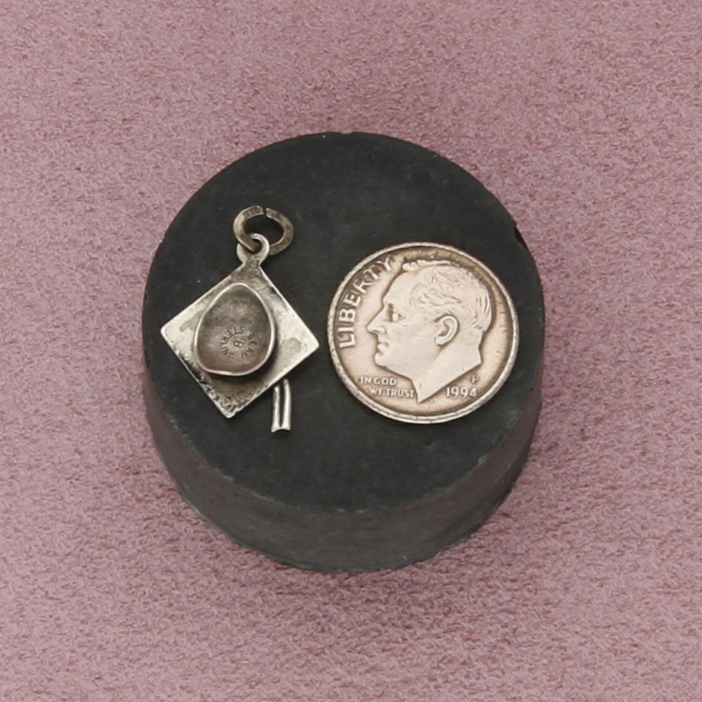 beau sterling silver vintage grad graduation mortar cap charm pendant