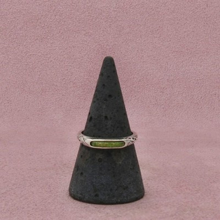 Carolyn Pollack Sterling Silver Turquoise Patterned Stack Band Ring Size 8