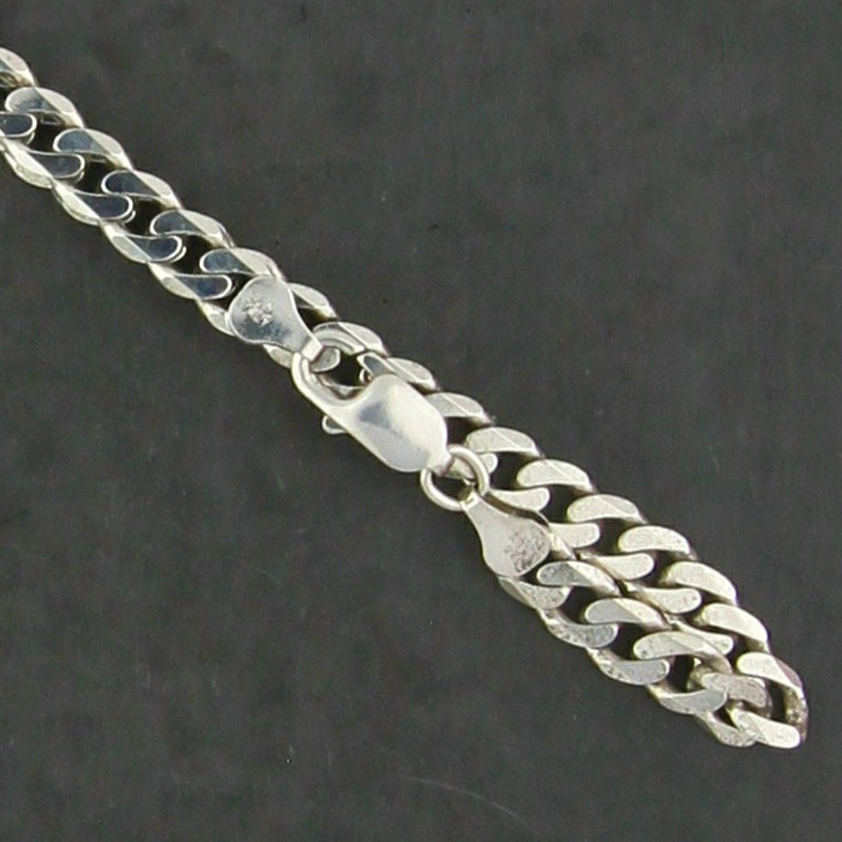 Sterling Silver Vintage Men's Italy 5mm Flat Cuban Chain Necklace Size 20in