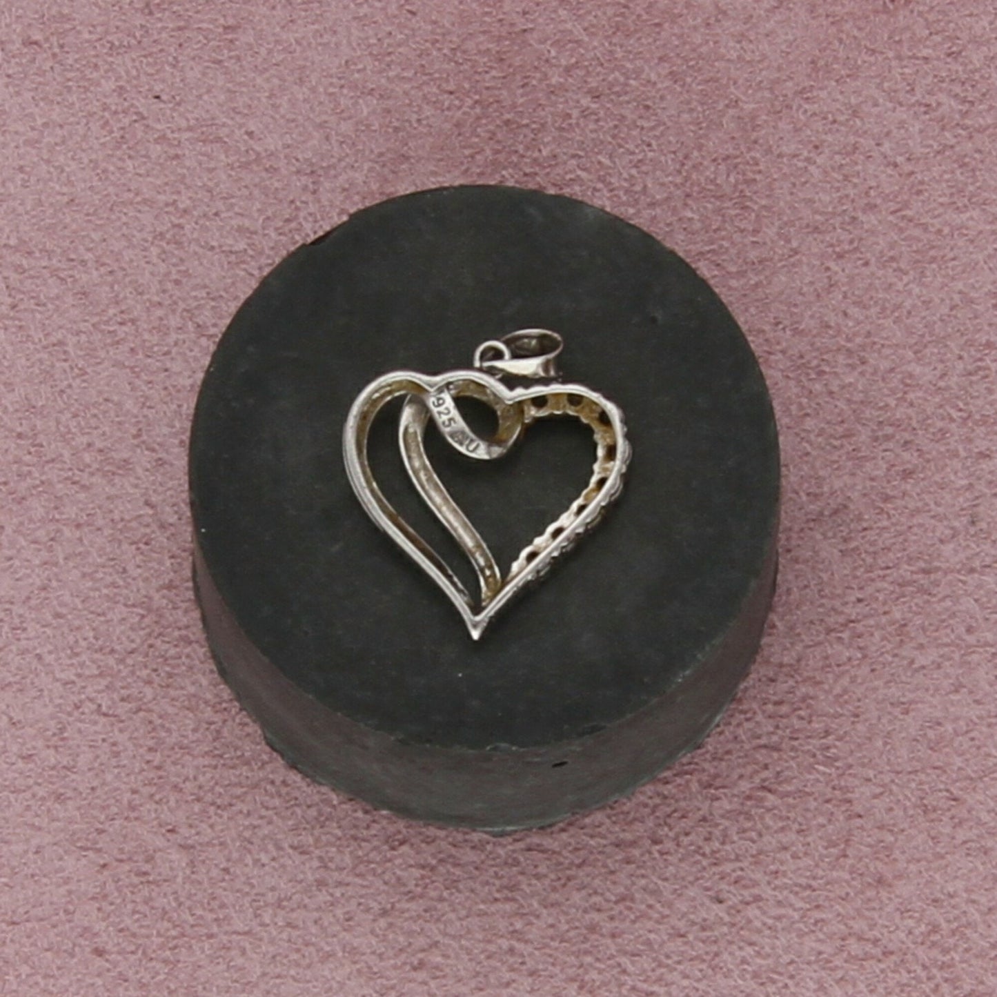 sterling silver diamond accent heart pendant
